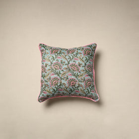 Cotton sanganeri cushion cover 06 - handcrafted