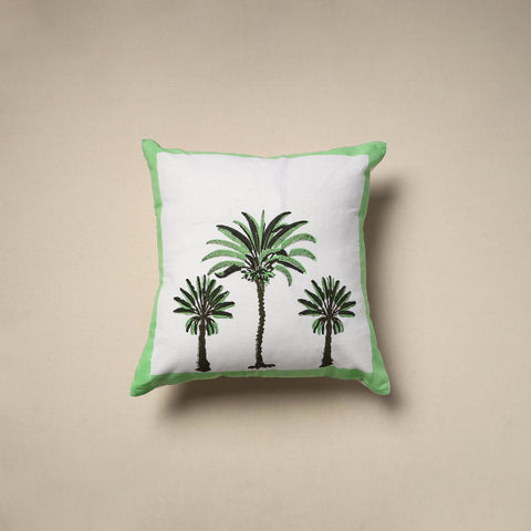 Cotton sanganeri cushion cover (16 x 16 in) 21 - handcrafted