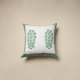 Cotton sanganeri cushion cover (16 x 16 in) 30 - handcrafted