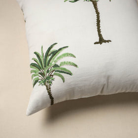 Cotton sanganeri cushion cover (16 x 16 in) 63 - handcrafted