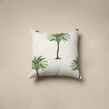Cotton sanganeri cushion cover (16 x 16 in) 63 - handcrafted