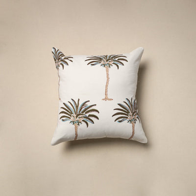 Cotton sanganeri cushion cover (16 x 16 in) 69 - handcrafted