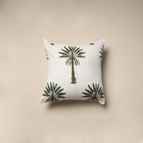 Cotton sanganeri cushion cover (16 x 16 in) 70 - handcrafted