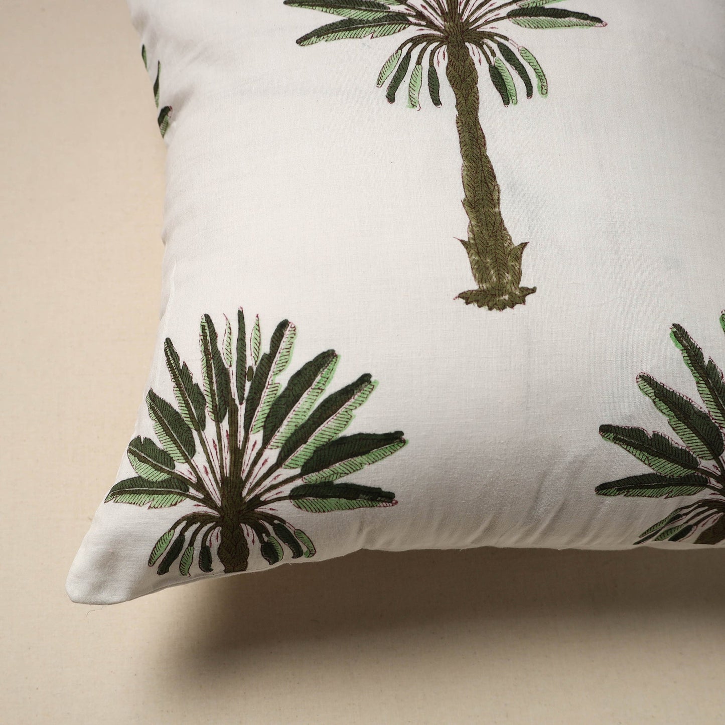 Cotton sanganeri cushion cover (16 x 16 in) 70 - handcrafted