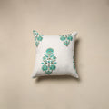 Cotton sanganeri cushion cover (16 x 16 in) 83 - handcrafted