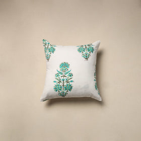 Cotton sanganeri cushion cover (16 x 16 in) 83 - handcrafted