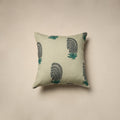 Cotton sanganeri cushion cover (16 x 16 in) 86 - handcrafted