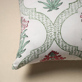 Cotton sanganeri cushion cover (16 x 16 in) 99 - handcrafted