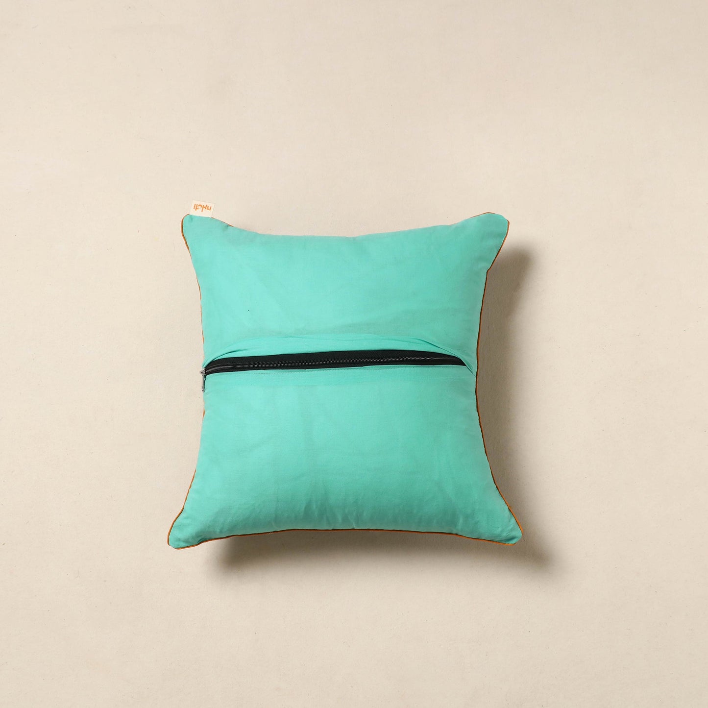 Green - cotton sanganeri cushion cover 19 - handcrafted