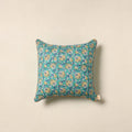 Green - cotton sanganeri cushion cover 19 - handcrafted