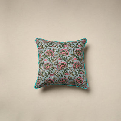 Cotton sanganeri cushion cover 23 - handcrafted