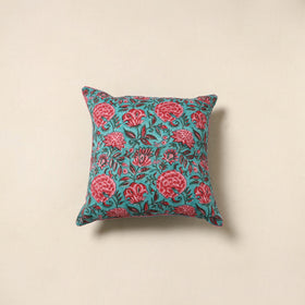 Green - cotton sanganeri cushion cover 29 - handcrafted