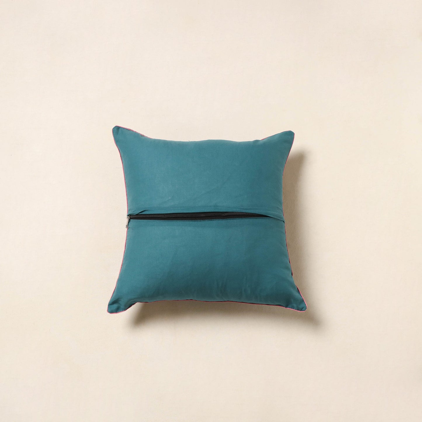 Green - cotton sanganeri cushion cover 29 - handcrafted