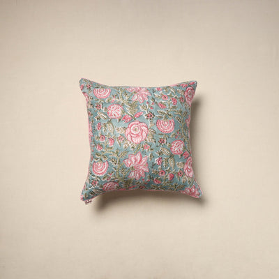 Cotton sanganeri cushion cover 35 - handcrafted