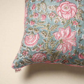 Cotton sanganeri cushion cover 35 - handcrafted