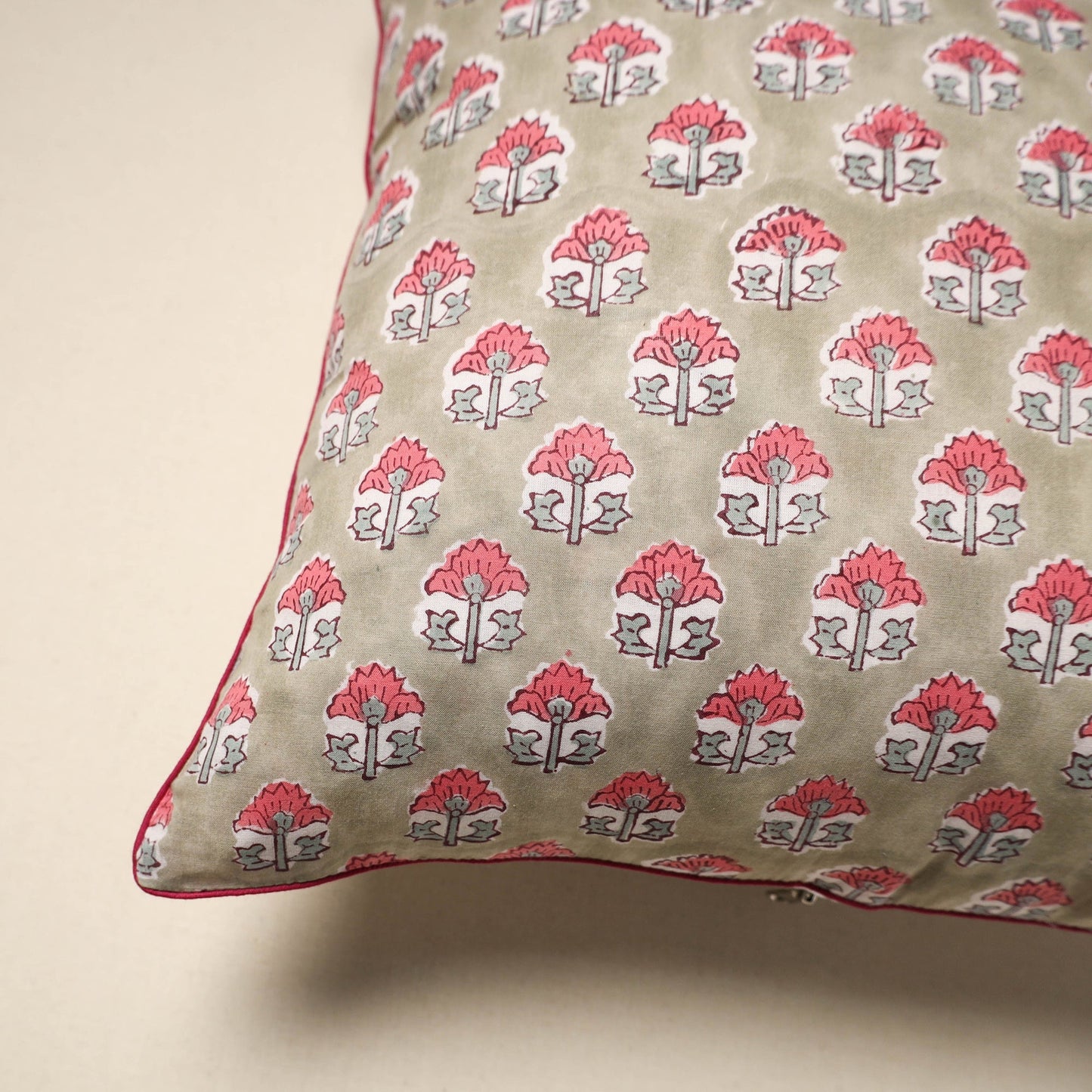 Cotton sanganeri cushion cover 36 - handcrafted