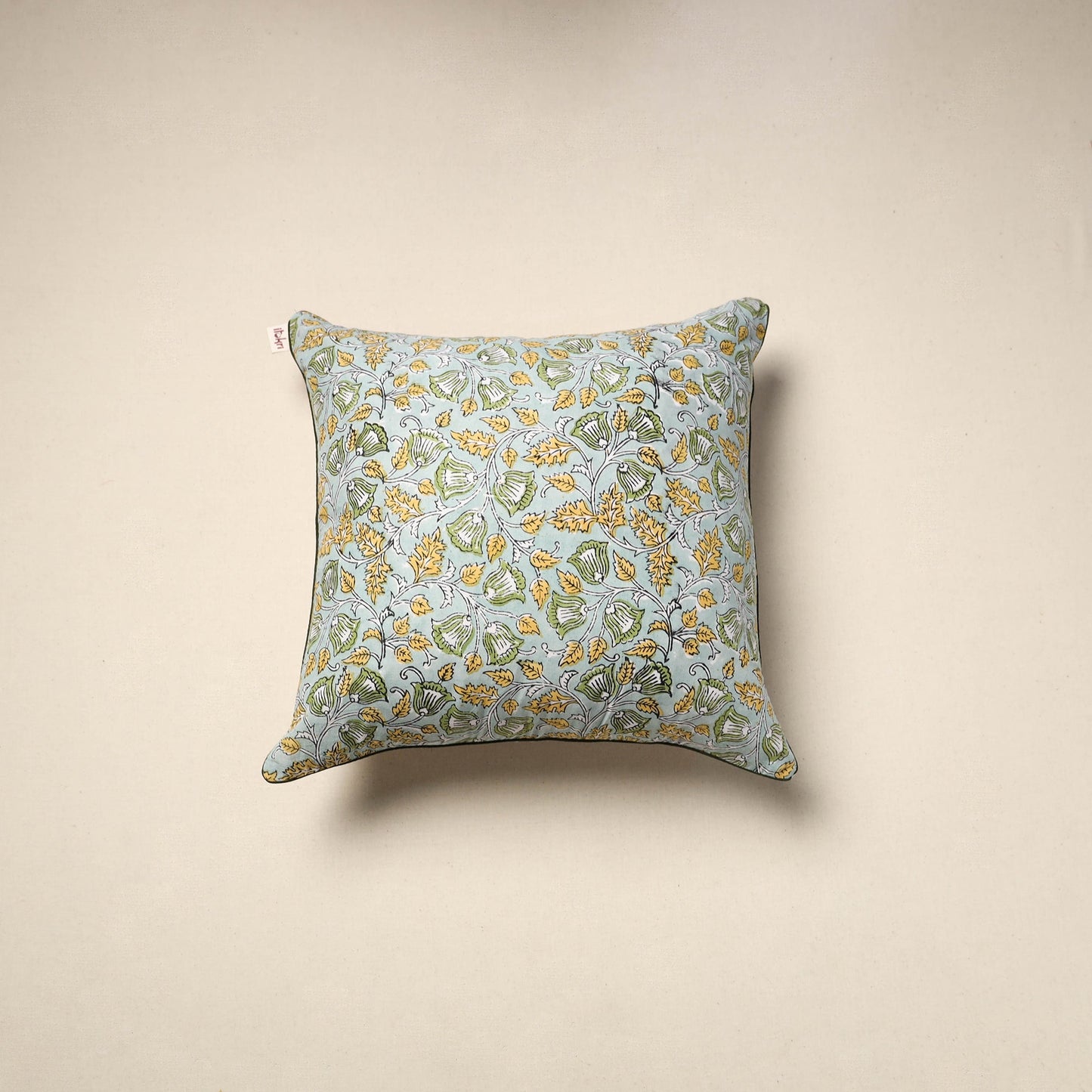 Cotton sanganeri cushion cover 37 - handcrafted