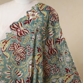 Green - cotton sanganeri fabric 03 - handcrafted