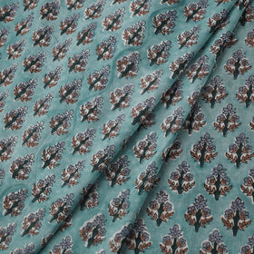 Green Block Print Cotton Sanganeri Fabric
