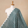 Green Block Print Cotton Sanganeri Fabric