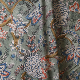 Green - cotton sanganeri fabric 07 - handcrafted