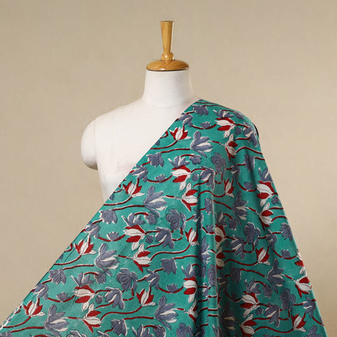 Green - cotton sanganeri fabric 20 - handcrafted