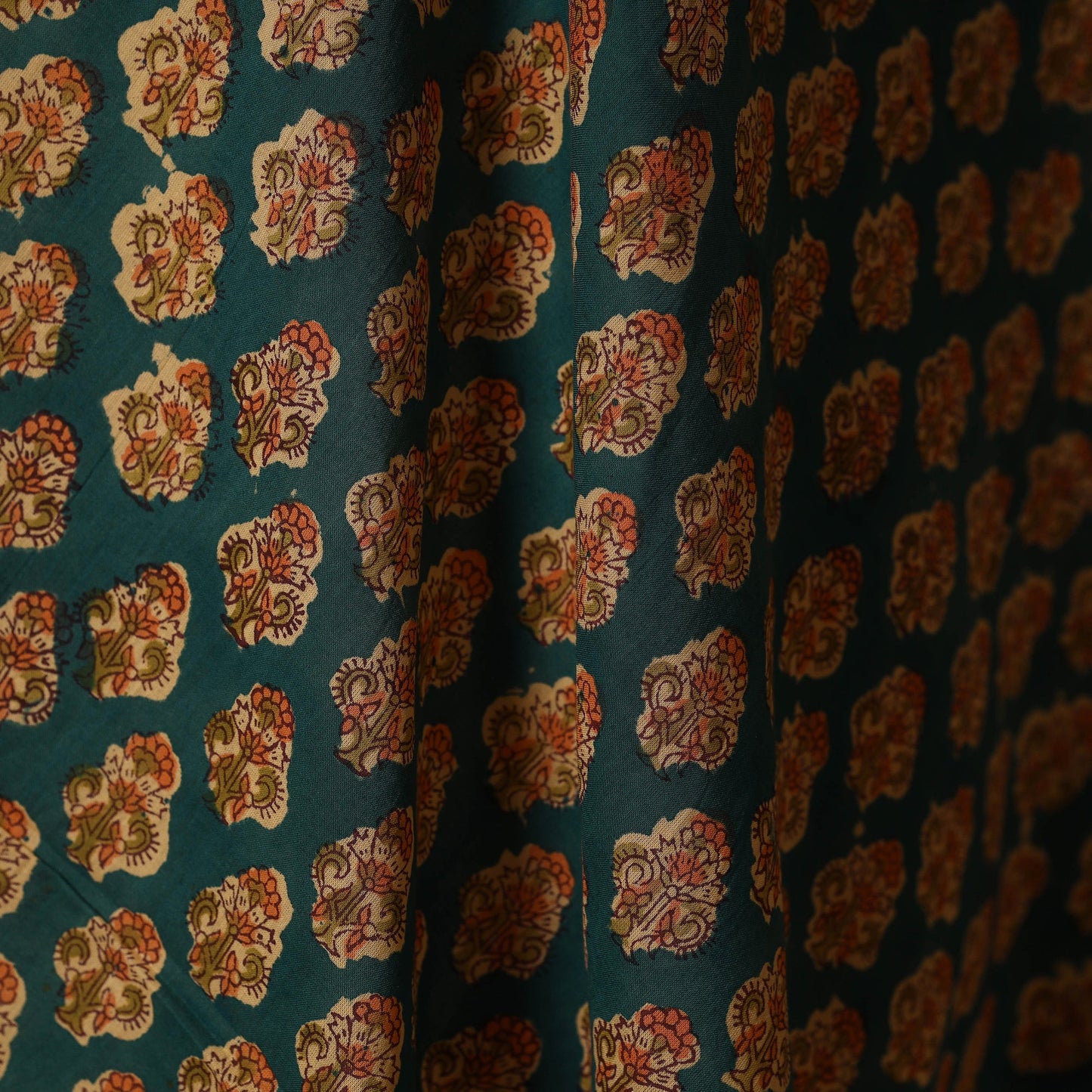 Green - cotton sanganeri fabric 24 - handcrafted