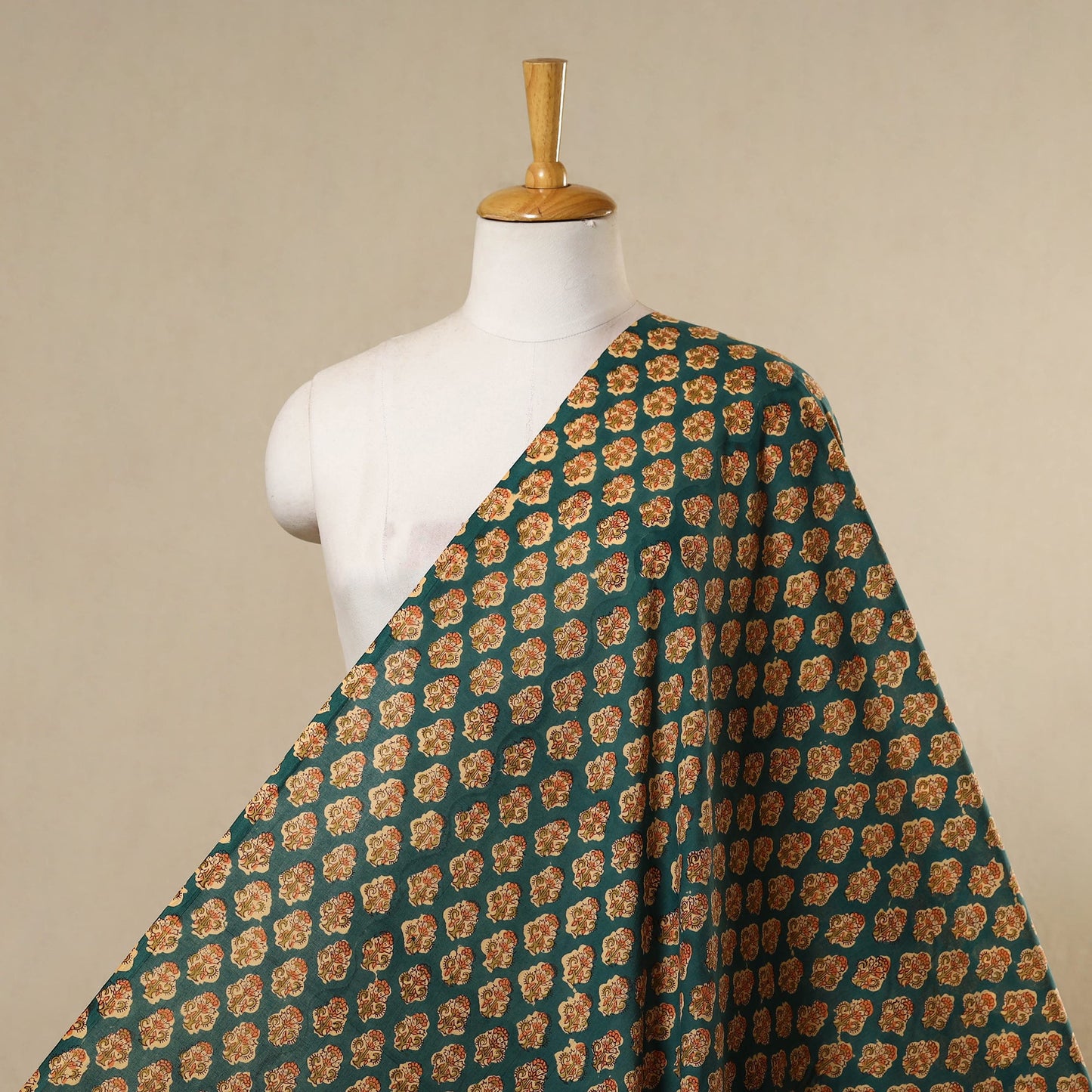 Green - cotton sanganeri fabric 24 - handcrafted
