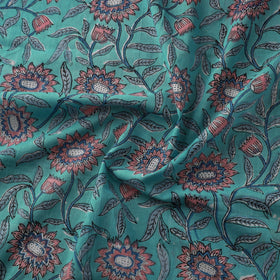 Green Block Print Cotton Sanganeri Fabric