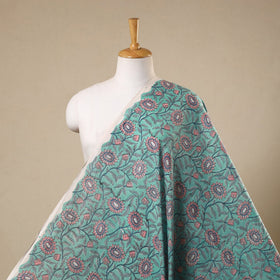 Green Block Print Cotton Sanganeri Fabric