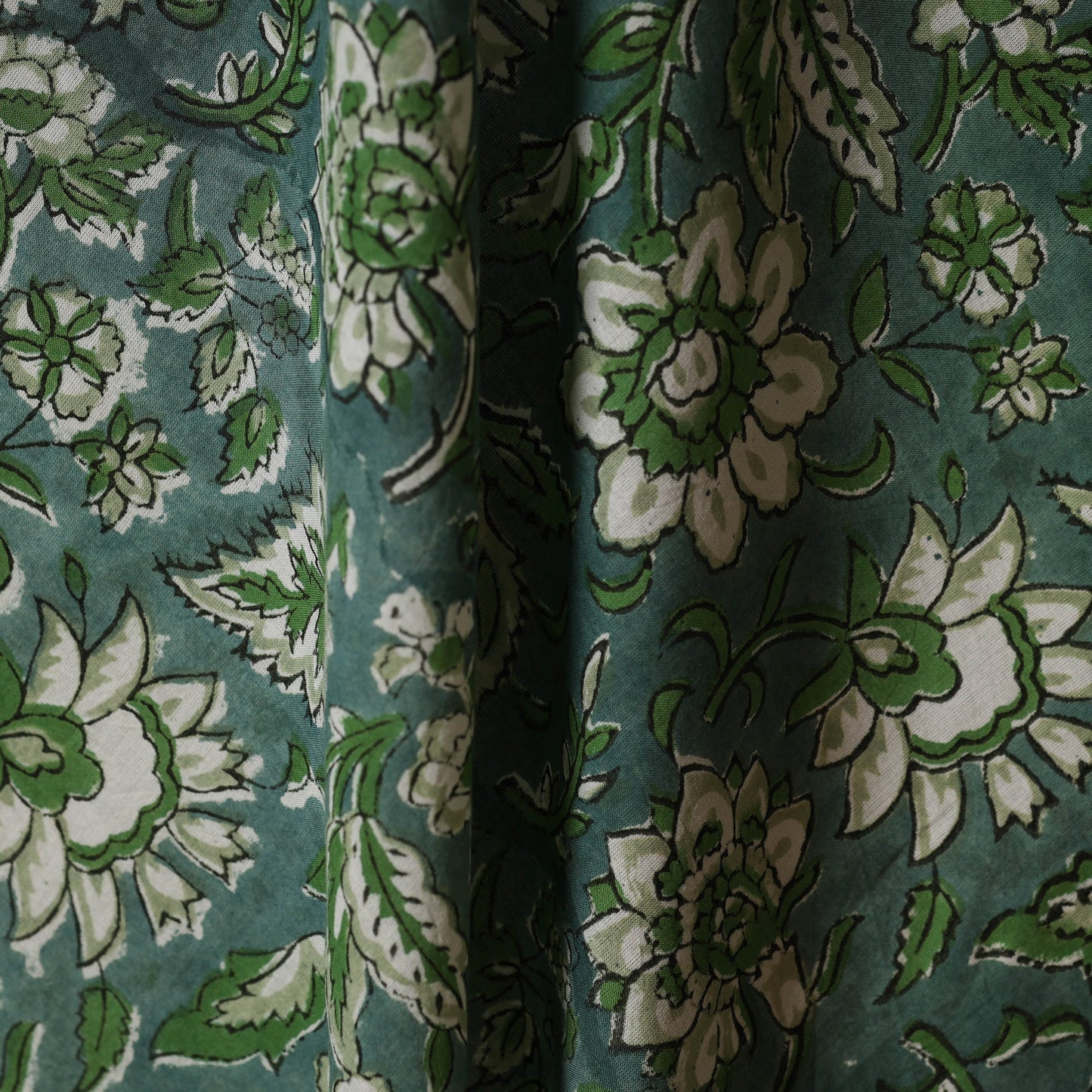 Green - cotton sanganeri fabric 24 - handcrafted
