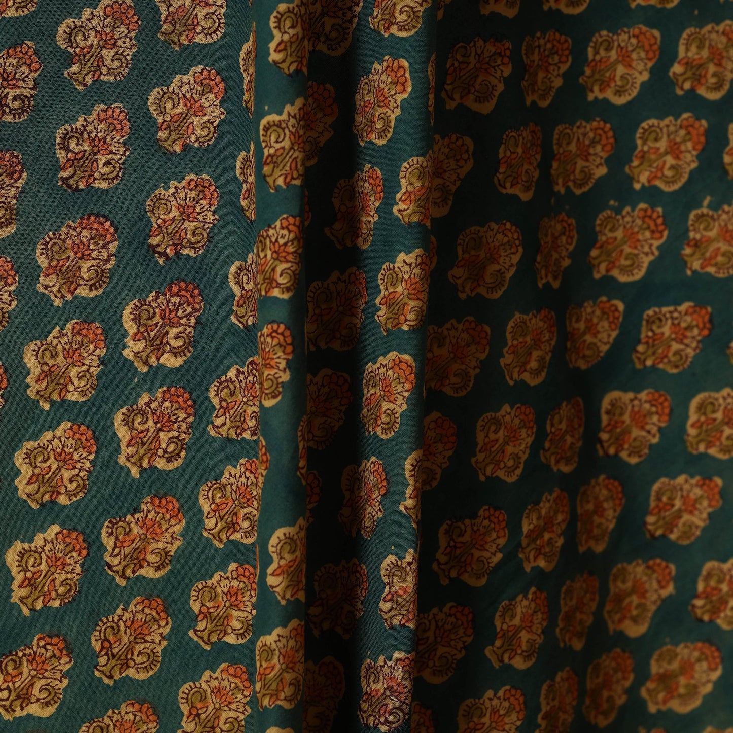 Green - cotton sanganeri fabric 25 - handcrafted