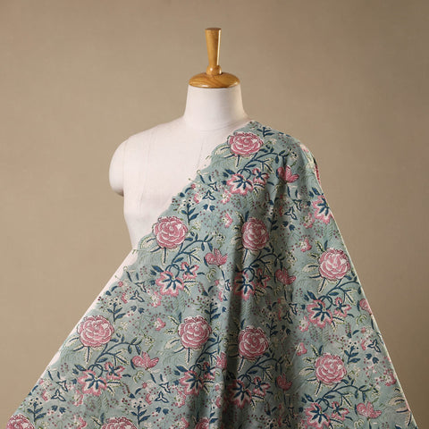 Green - cotton sanganeri fabric 27 - handcrafted