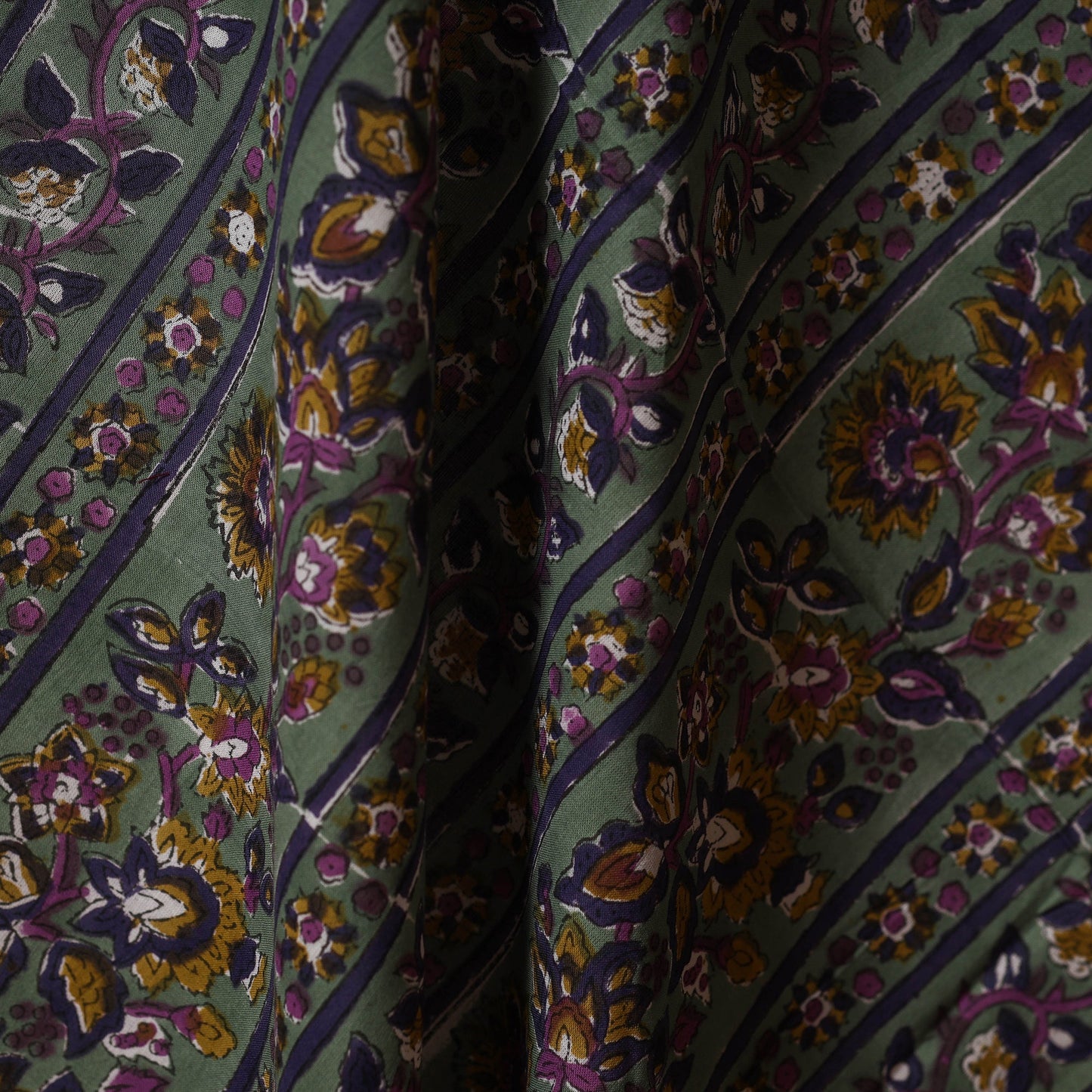 Green - cotton sanganeri fabric 30 - handcrafted