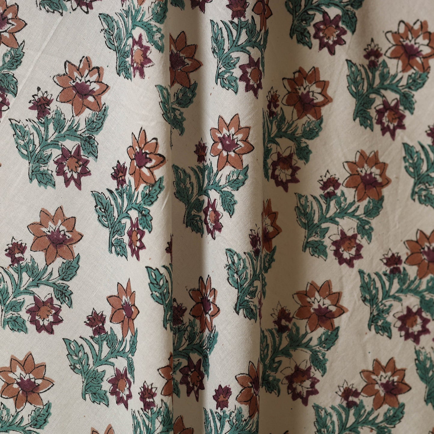 White - cotton sanganeri fabric 31 - handcrafted