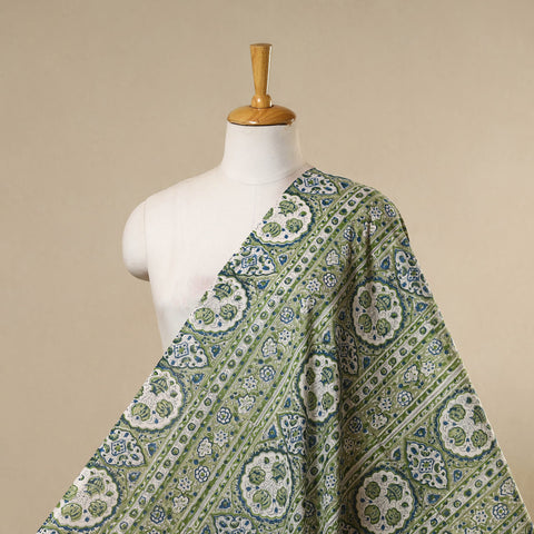 Green - cotton sanganeri fabric 32 - handcrafted