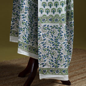 Cotton sanganeri floral dupatta 22 - handcrafted