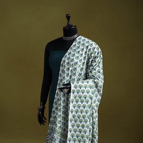 Cotton sanganeri floral dupatta 22 - handcrafted