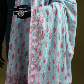Cotton sanganeri floral dupatta 32 - handcrafted