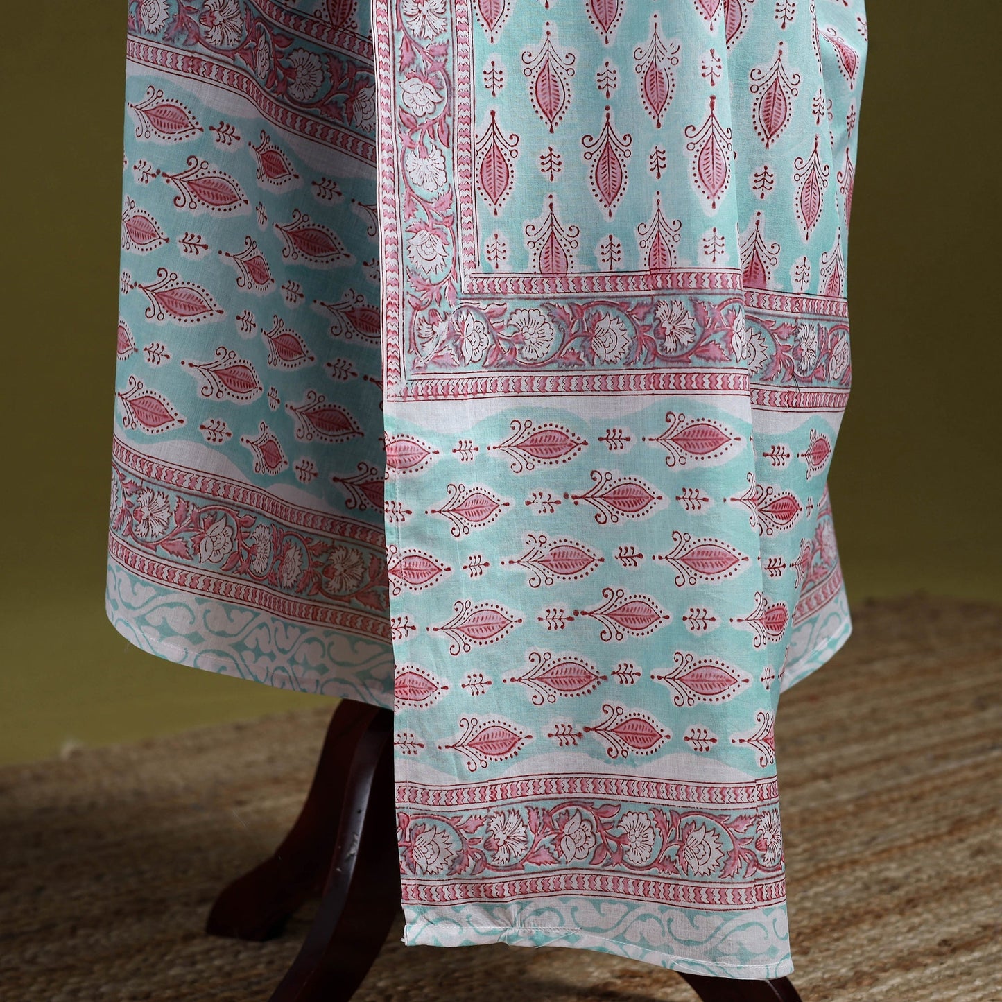 Cotton sanganeri floral dupatta 32 - handcrafted