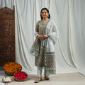 Buy Green Block Print Cotton Sanganeri Kurta Set