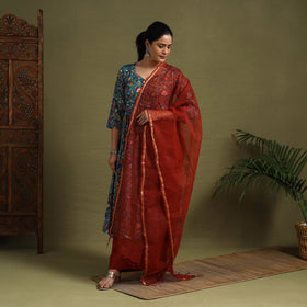 Green - cotton sanganeri kurta set (set of 3) 07