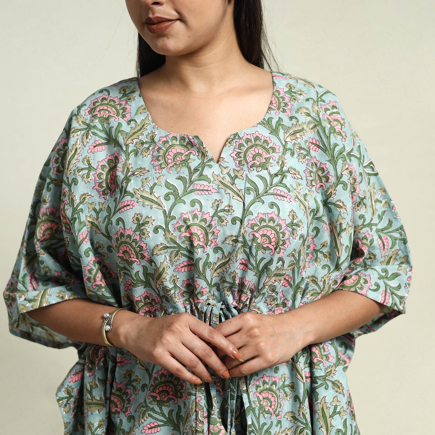  Cotton Green Sanganeri Block Print Night Suit Set 