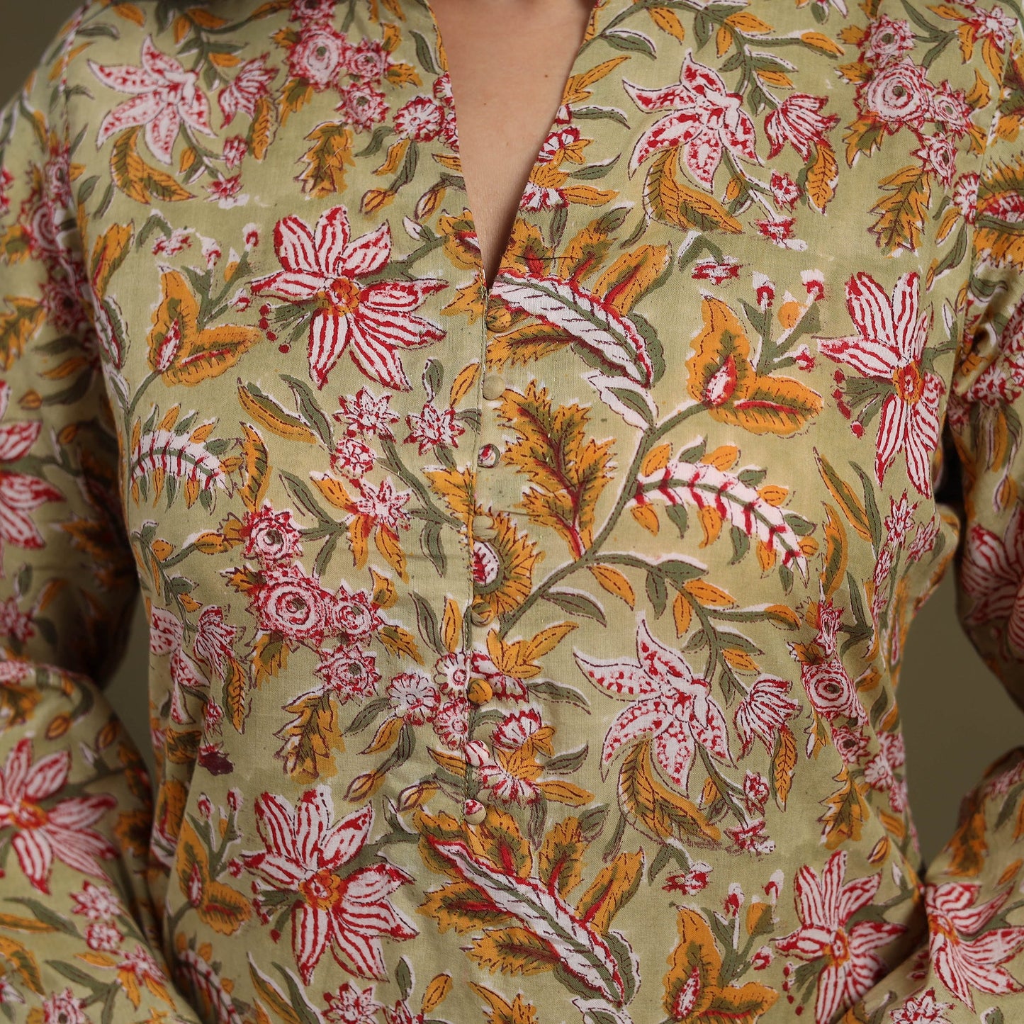 Green Cotton Sanganeri Block Print Co-Ord Set