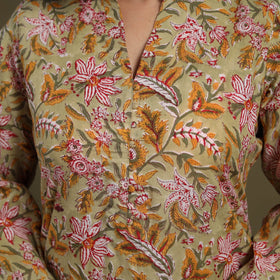 Green Cotton Sanganeri Block Print Co-Ord Set