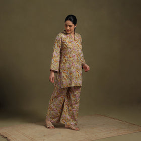 Green Cotton Sanganeri Block Print Co-Ord Set