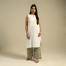 Green Block Print Cotton Sanganeri Palazzo 