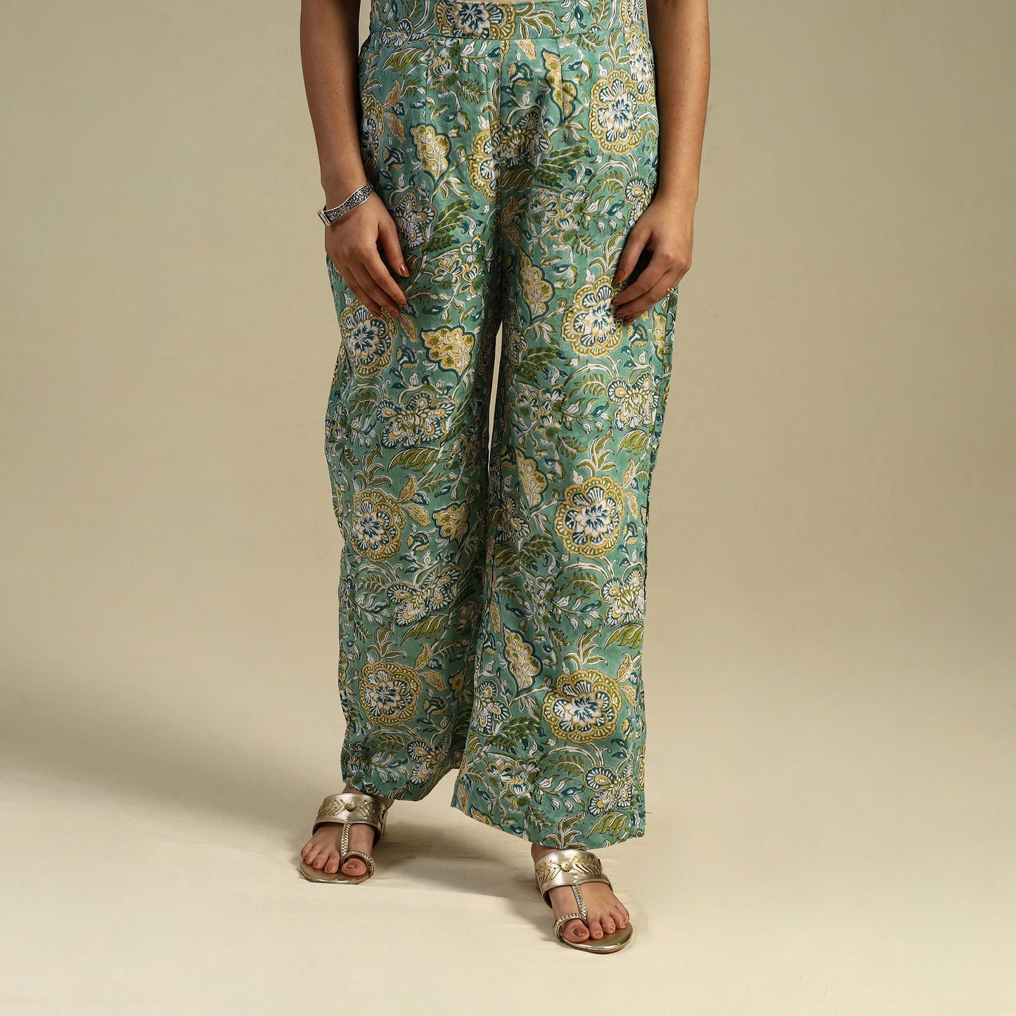  Block Print Cotton Sanganeri Palazzo 