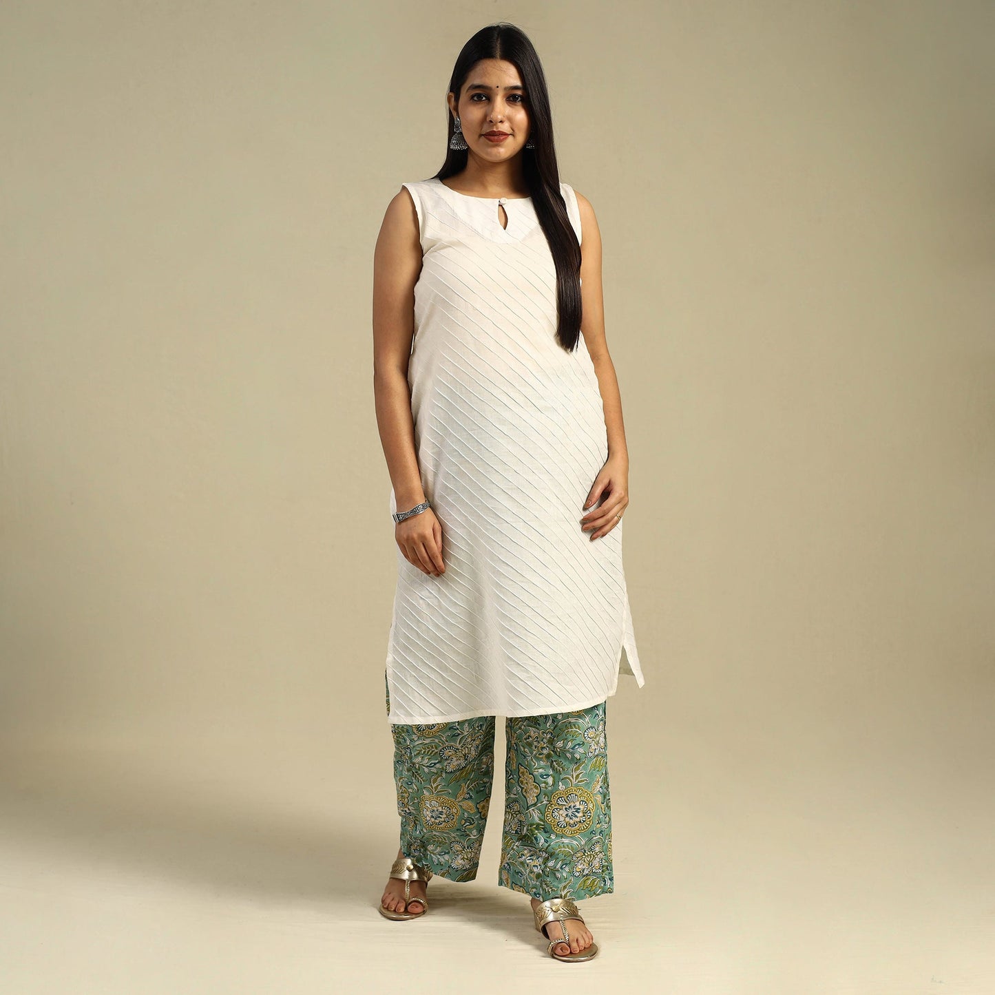  Block Print Cotton Sanganeri Palazzo 