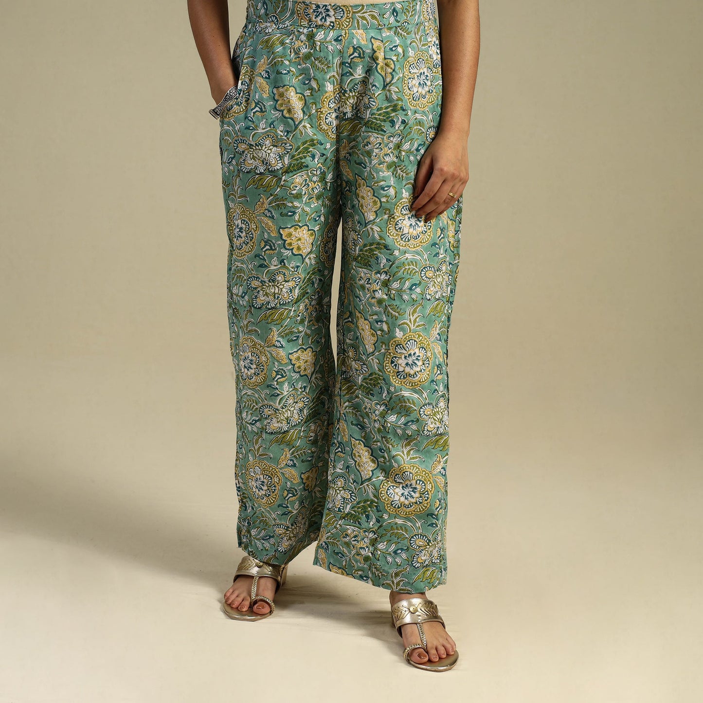  Block Print Cotton Sanganeri Palazzo 